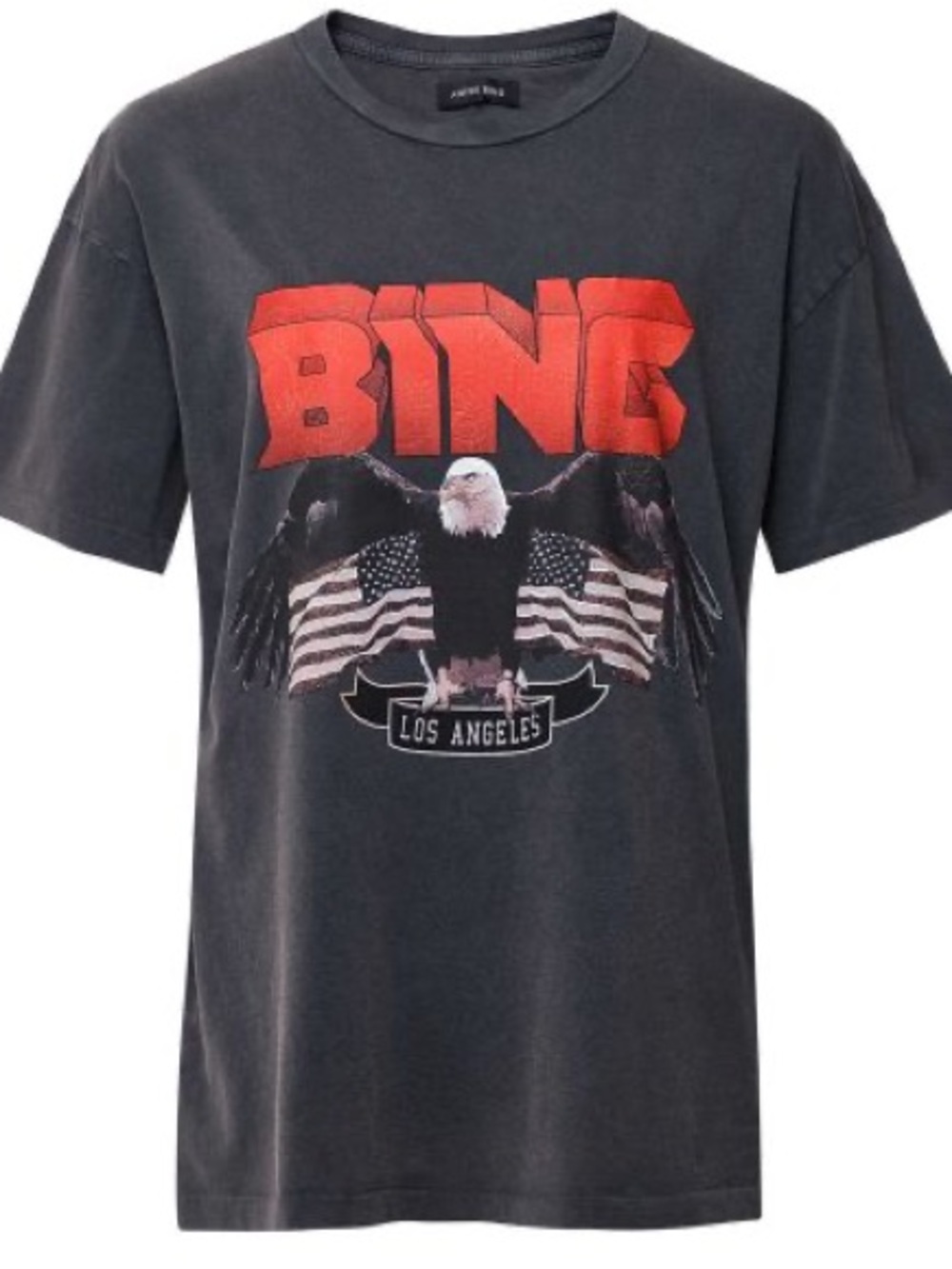 Anine Bing Black Graphic Eagle Tee with Red Print - Picture 3 of 5